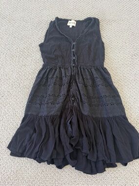 Black Eyelet Ruffle Dress for women
